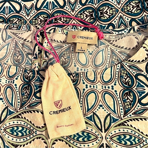 Cremieux NWT Geometric Paisley Bell Sleeve Top Large - Picture 7 of 8